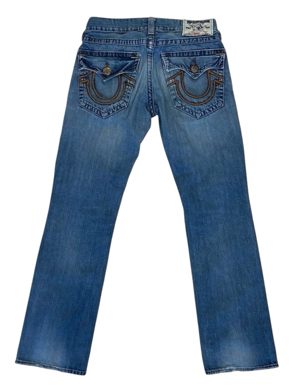 True Religion Straight men unisex jeans blue distressed ripped denim size 31